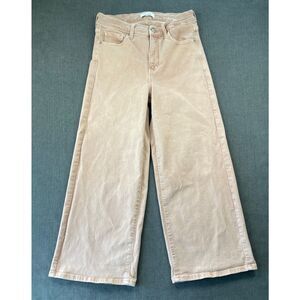 Banana Republic Wide Leg High Rise Cropped Jeans Womens 28 6 Pink Minimalist